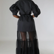 Brunch With The Girls - Tulle Embellished Maxi Dress