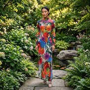 Floral Extravaganza - Floral Print Sheer Maxi Dress