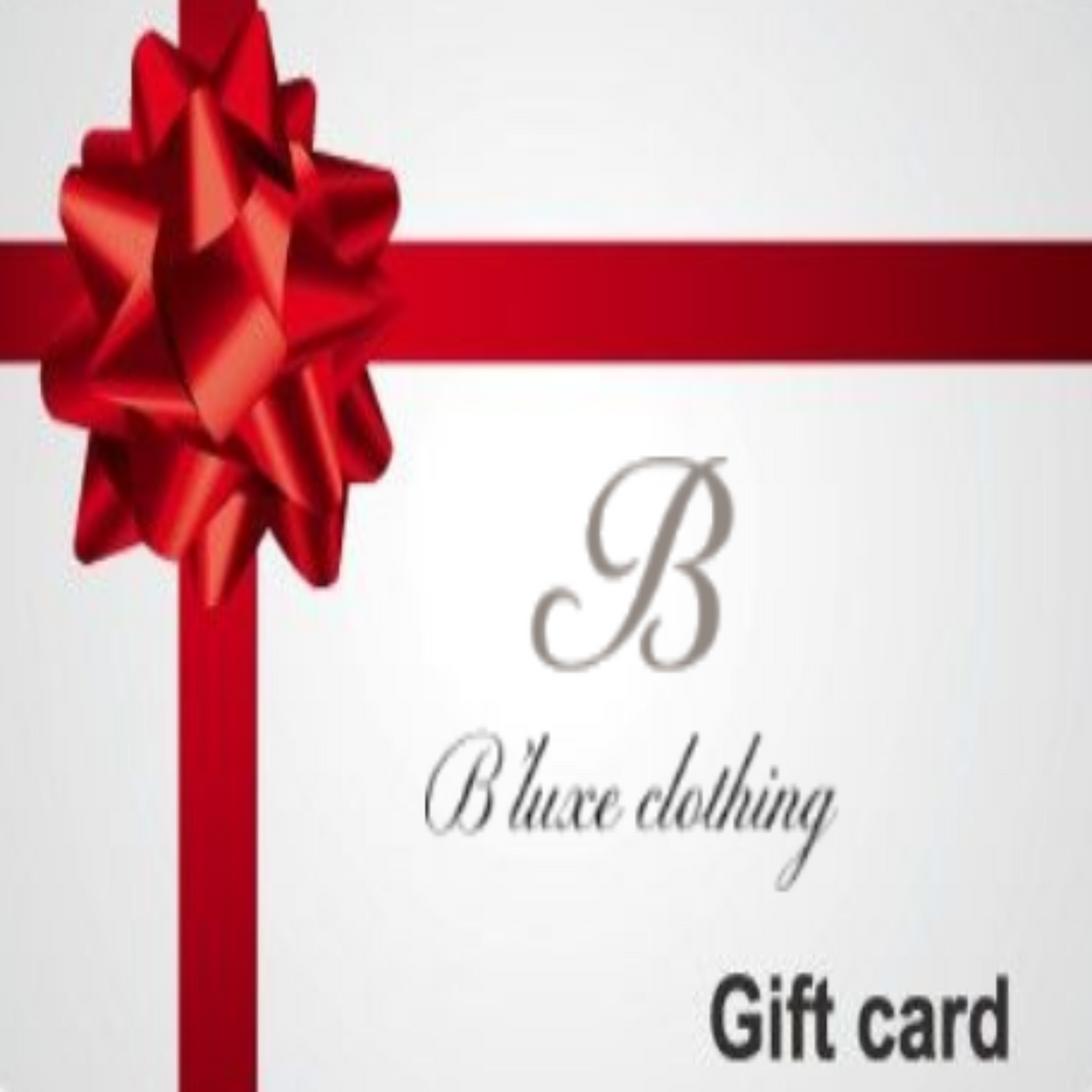 Tarjeta de regalo de la boutique de ropa B'Luxe