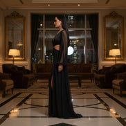 Love Affair - Side Cut-Out Maxi Dress With Side Floor Length Trains