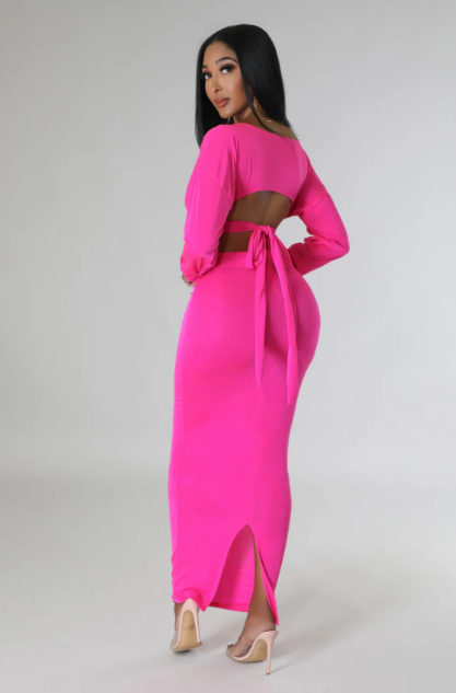 Waiting For Spring - Off Shoulder Maxi Skirt Set