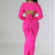 Waiting For Spring - Off Shoulder Maxi Skirt Set
