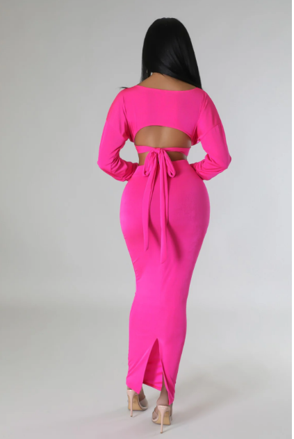 Waiting For Spring - Off Shoulder Maxi Skirt Set