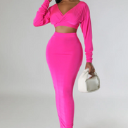 Waiting For Spring - Off Shoulder Maxi Skirt Set