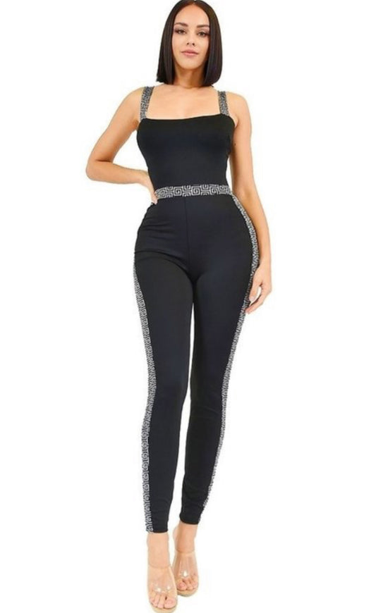 The "Geometric Luxe" Collection - Geometric Trim Jumpsuit