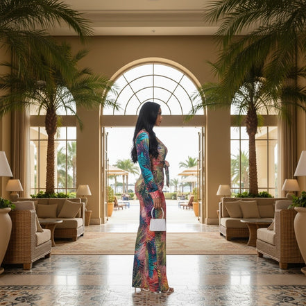 "El conjunto Vacay": conjunto de pierna ancha con estampado tropical y lazo en la parte delantera (¡el favorito de B'Luxe Clothing Boutique!)
