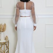 Class Act - Sheer Sleeve Maxi Skirt Set