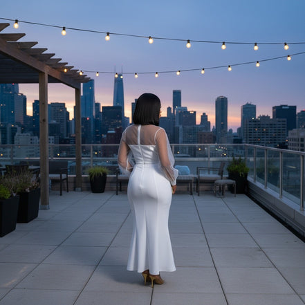 Class Act - Sheer Sleeve Maxi Skirt Set
