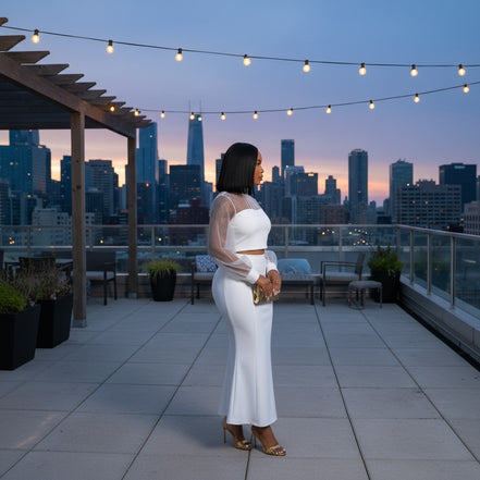 Class Act - Sheer Sleeve Maxi Skirt Set