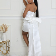 Bow Embellished Mini Dress